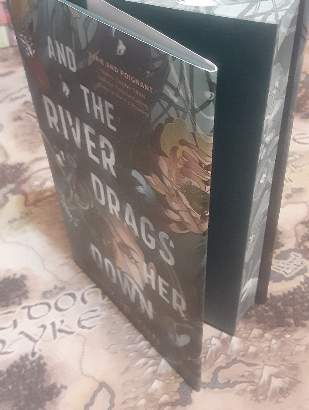 And The River Drags Her Down by Jihyun Yun hardcover book sprayed edges 2025
